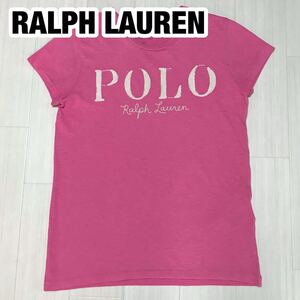 POLO RALPH LAUREN ポロ ラルフローレン 半袖Tシャツ XS 155/80A ピンク ビッグロゴ