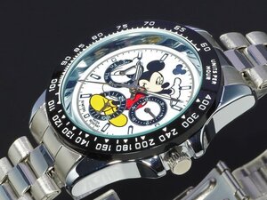 1円～ 1スタ Disneyアナザーヘブン×Disney限定/ミッキーマウス別注コラボ時計/美しすぎるWHITEデイトナDAYTONA5気圧50m防水Mickey