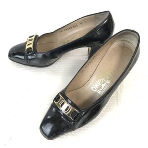 フェラガモ/Salvatore Ferragamo★パンプス/ハイヒール【5C/22.5/黒/BLACK】Shoes/pumps◆Q-182