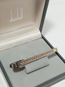 1円【極美品/箱付】dunhill ダンヒル ネクタイピン ゴールド×シルバー　タイピン