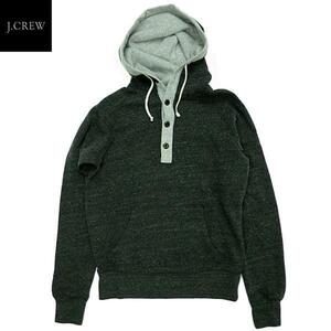 J.Crew ジェイクルー フリース ヘンリーネック フーディー パーカー 長袖 裏起毛 メンズ グレー/S