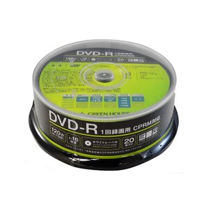 DVD-R CPRM 録画用 1-16倍速 20枚スピンドル グリーンハウス GH-DVDRCA20/7634ｘ２個セット/卸/送料無料