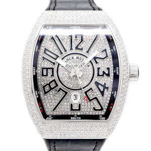 FRANCK MULLER フランクミュラー ヴァンガード ダイヤベゼル V45SCDT ACNR ダイヤモンド アフターダイヤ メンズ 自動巻き