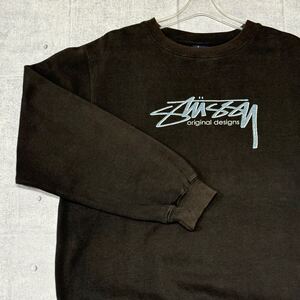 STUSSY ビックロゴ スウェット トレーナー ストリート ステューシー　　デカロゴ 色あせ 脱色 Y2K スケート YT128