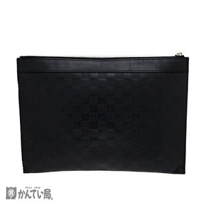 良品 LOUIS VUITTON ダミエ アンフィニ ポシェット ディスカバリー N60112 ブラック クラッチバッグ セカンドバッグ メンズ かばん ポーチ