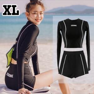 レディース水着 セパレート 日焼け ラッシュガード 露出少 大きいサイズ XL