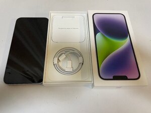 1円～ SIMフリー Apple iPhone 14 Plus 128GB パープル 3L277J/A 中古品 バッテリー100% 菅019