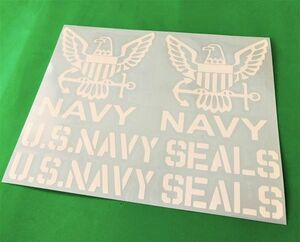 ・n2.U.S.NAVY SEALS ステッカーset（つや消し白）世田谷ベース　ミリタリー　ステンシル