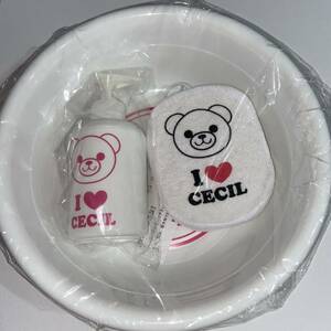 セシルマクビー★CECIL★バスグッズセット★白★ボトル、スポンジ、洗面器★未使用