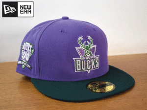 1円スタート!【未使用品】(7-3/4 - 61.5cm) 59FIFTY NEW ERA NBA MILWAUKEE BUCKS バックス ニューエラ キャップ 帽子 サイドパッチ K137