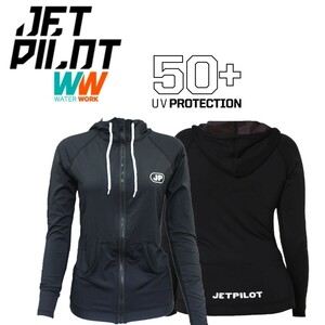 ジェットパイロット JETPILOT 2024 レディース ラッシュガード 送料無料 ザーラ L/S フーデッド ラッシー S23024 ブラック 12/L