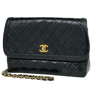 シャネル CHANEL ココマーク チェーン ショルダーバッグ マトラッセ ショルダーバッグ レザー ブラック レディース 【中古】