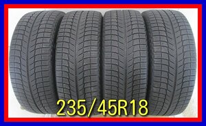 ■中古タイヤ■　235/45R18 98H MICHELIN X-ICE X13 カムリ マークX アコード等 冬タイヤ スタッドレス 激安　 送料無料　 A579