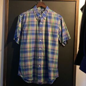 ビンテージ ヴィンテージ ポロ ラルフ POLO ralph 半袖 シャツ チェック柄 ボタンダウン 90s 90年代