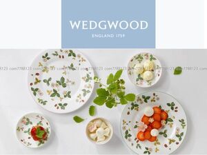 未使用 2点セット1.5万◎ワイルド ストロベリー 19cm WEDGWOOD 皿 カトラリー 食器 トレイ ウエッジウッド カジュアル ボール いちご 撮影