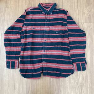 BLACK SIGN Triple Patch Navajo Stripe Flannel Shirt 38 ブラックサイン　ストライプ　フランネルシャツ　ワークシャツ ブランケット柄