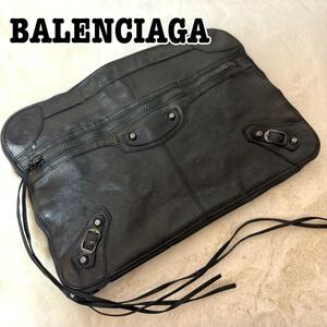 BALENCIAGA バレンシアガ レザー 224851 ジャイアント シティ クラッチバッグ セカンドバッグ ランポジップ ブラック オールレザー