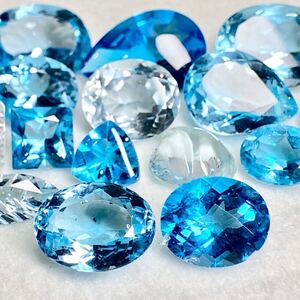 1円〜!!☆天然ブルートパーズおまとめ100.5ct☆j 約20.1g ルース 裸石 宝石 ジュエリー jewelry blue topaz w4 た41