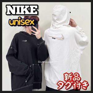 新品 NIKE オーバーサイズ パーカー ドロップショルダー プルオーバー 白