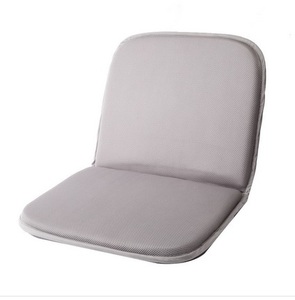 チェアサポートクッション グレー　ランバーサポートクッション灰色　座布団　椅子/背もたれ用クッション　通気性　メッシュ地/涼しい夏　