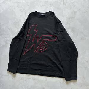 【WE11DONE】THUNDER WD LOGO L/S T-SHIRT ウェルダン サンダー ロゴ Tシャツ 長袖Tシャツ ブラック S ロンT 22AW