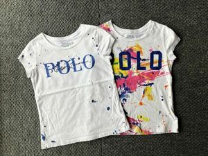 POLO RALPH LAUREN【2枚セット】ペイント柄　半袖Tシャツ サイズ130 キッズ　ポロラルフローレン