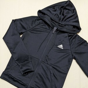 ☆AC111 adidas アディダス レディース OT XL 長袖 ジップアップ パーカー 黒 スポーツ ウェア トレーニング フィットネス