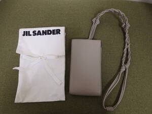 T80-6.4) JIL SANDER / ジルサンダー　タングルフォンケース　レザー ポーチ スマホケース　バッグ