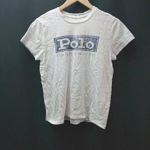 ◇ POLO RALPH LAUREN ロゴプリント クルーネック コットン100% 半袖 Tシャツ 表記なし ホワイト レディース E
