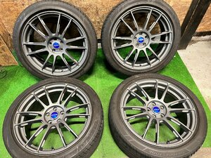 美品 RAYS gram LIGHTS GL-57XTREME レイズ グラムライツ 18インチ 7.5J +50 PCD100 5H BS レグノ バリ山 夏タイヤ 225/45R18 4本セット