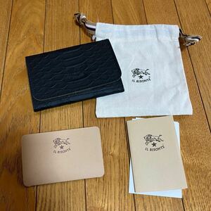 IL BISONTE カードケース/名刺入れ/レザー/BLK 新品 送料サービス