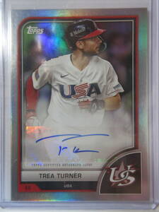2023 Topps World Baseball Classic Autograph Variation Card Trea Turner USA トレイ・ターナー サイン WBC フィリーズ ナショナルズ