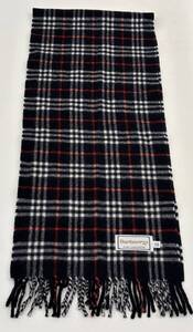 192 BURBERRY バーバリー マフラー ブラックチェック柄 長さ約110㎝ 幅約22㎝ 現状品 中古品 包装無しで発送