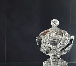 Baccarat バカラ/※美品 大型サイズ　蓋物 1890年 セルポンティーヌ サーペンティン