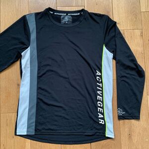 長袖Tシャツ Tシャツ ランニング スポーツ アクティブギア トレーニンやグウェア ランキングウェア ブラック ACTIVEGEAR 