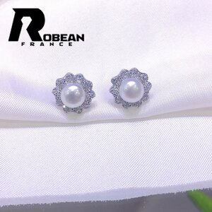 逸品 EU製 定価5万円★ROBEAN・淡水真珠・ピアス★天然パール パワーストーン s925 アコヤ真珠 本真珠 綺麗 オシャレ 6-6.5mm E860617