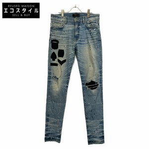 AMIRI アミリ ライトブルー USED加工 ペインター スキニーパンツ ライトブルー 33 ボトムス デニム メンズ 中古