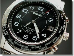 ★★【美品/レア】SEIKO/セイコー/ワールドタイム/電波/ソーラー/SBFT009/7B25-0AD0　★★