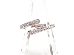 スワロフスキー　SWAROVSKI　クリスタル　ラップリング　指輪　刻印:M/実寸:15号　シルバーカラー　YAS-11553