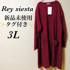 新品 未使用 Rey siesta ホーム フリース ワンピース 3L 大きめ