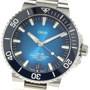 オリス ORIS 01 400 7763 4135 アクイス デイト 自動巻き メンズ 良品 箱・保証書付き_816185