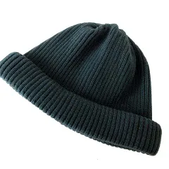 ロトト ROTOTO COTTON ROLL UP BEANIE R5021 ビーニー ニットキャップ ニット帽 ロールアップ コットン F ダークグリーン 深緑 ぼうし 日本製 ■KK