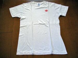 80年代〜★貴重な「デサント 時代」日本製 ビンテージ VINTAGE アディダス ＡＤＩＤＡＳ ワンポイント Ｔシャツ 古着 DESCENTE