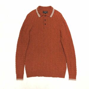 【人気】BEAMS ビームス ケーブルニットシャツ 襟付きセーター 男性用 メンズ Lサイズ ウール素材 OF34