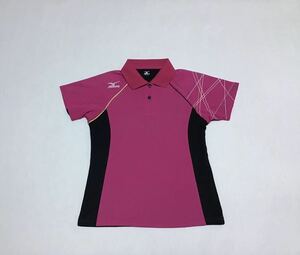 (未使用 レディース) MIZUNO ミズノ // 半袖 ストレッチ 切替 ポロシャツ (ピンク) サイズ S