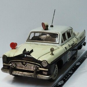 旭玩具【初代トヨペット クラウン 1900デラックス 警視庁パトカーTOYOPET CROWN】当時物ブリキ自動車ミニカーATC アサヒ Asahi【中古】0930