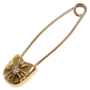 CHROME HEARTS クロムハーツ 22K SAFETY PIN S 1DIA 22Kスモールセーフティピン 1ダイヤ ゴールドネックレストップ ゴールド