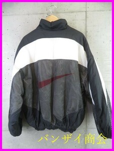 1250s16◆90sヴィンテージ◆NIKE ナイキ Swoosh 中綿ダウンジャケット ブルゾン L/ジャージ/ウインドブレーカー/オールド/ポロシャツ/古着