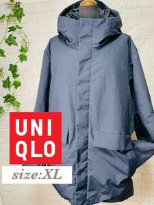 【ダウン90%】UNIQLO メンズ ハイブリッドダウンパーカー ネイビー 2019 サイズXL 121024-014