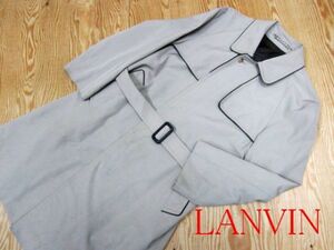 ★ランバン LANVIN★メンズ 裏地ロゴ入り ステンカラーコート ベージュ★R60204002B